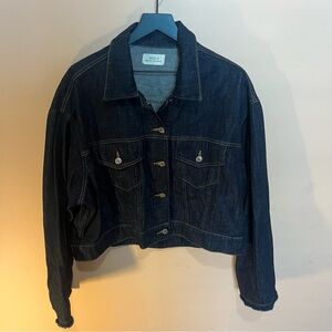 VICOLO woman Distressed denim jacket Made In Italy 100% Cotton Oversized Sleeves